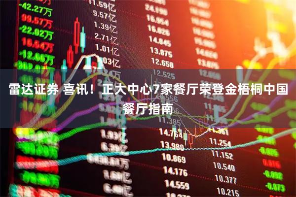雷达证券 喜讯！正大中心7家餐厅荣登金梧桐中国餐厅指南